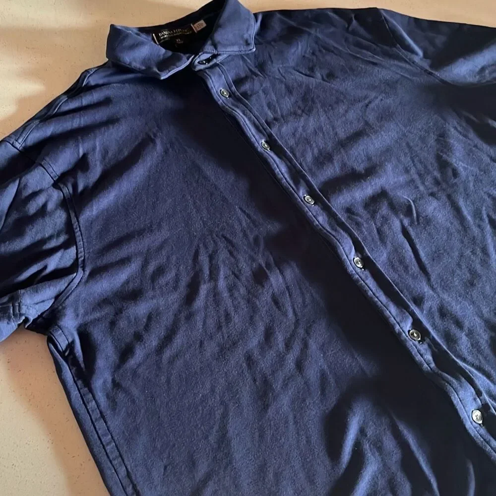 Banana Republic Luxury Touch Performance Short Sleeve Button Up Mens XL short
